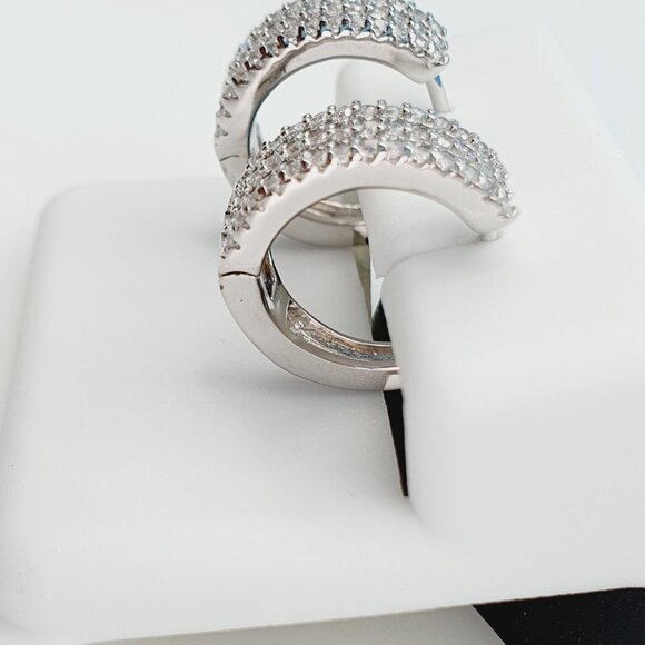 "925 Sterling Silver Cubic Zirconia Earrings, UU1P6A6155 - Picture 5 of 11